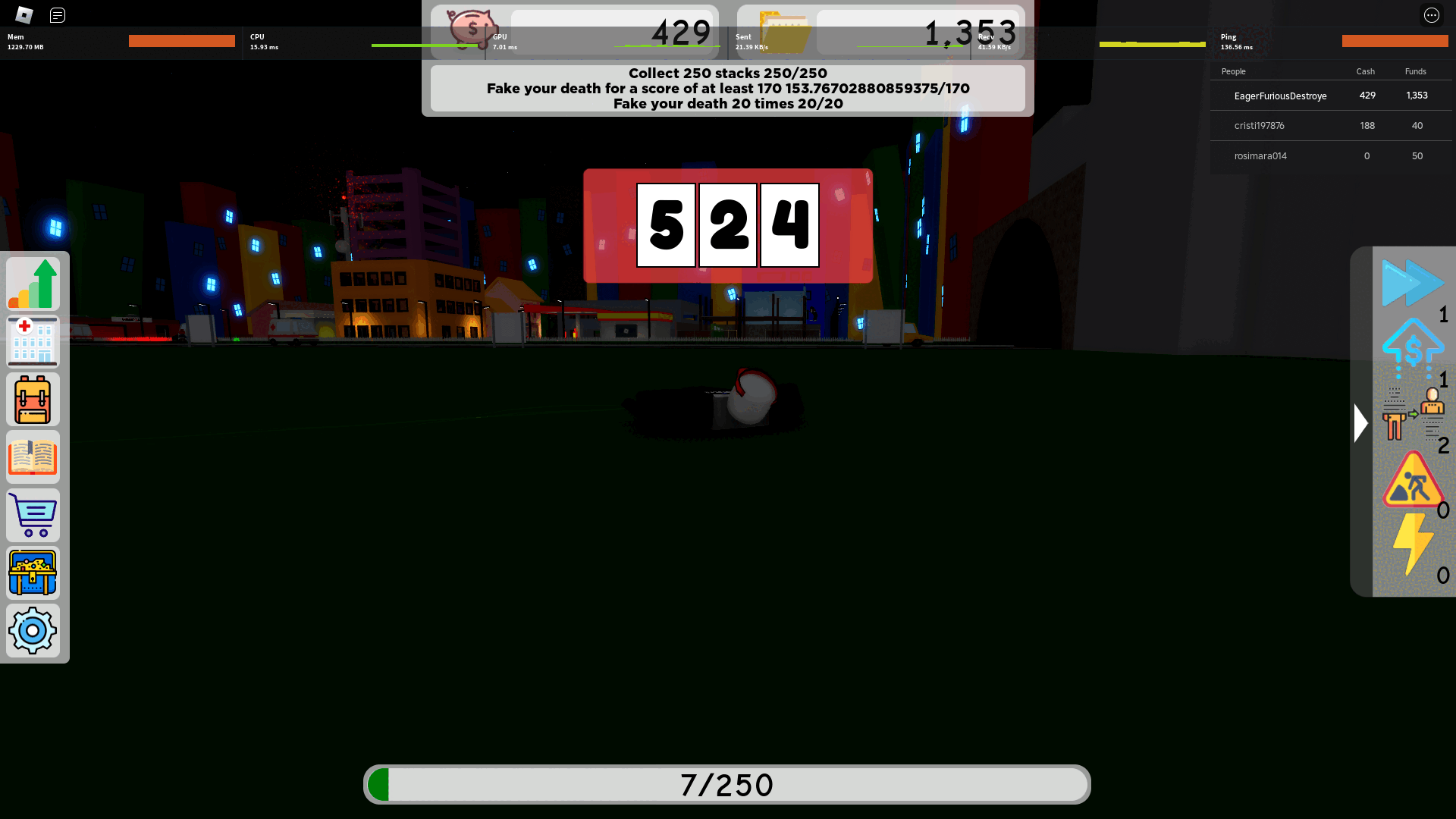 thats an oddly specific number me in insurance fraud simulator. one of the quests read fake your death for a score of at least 170 153.76702880859375/170