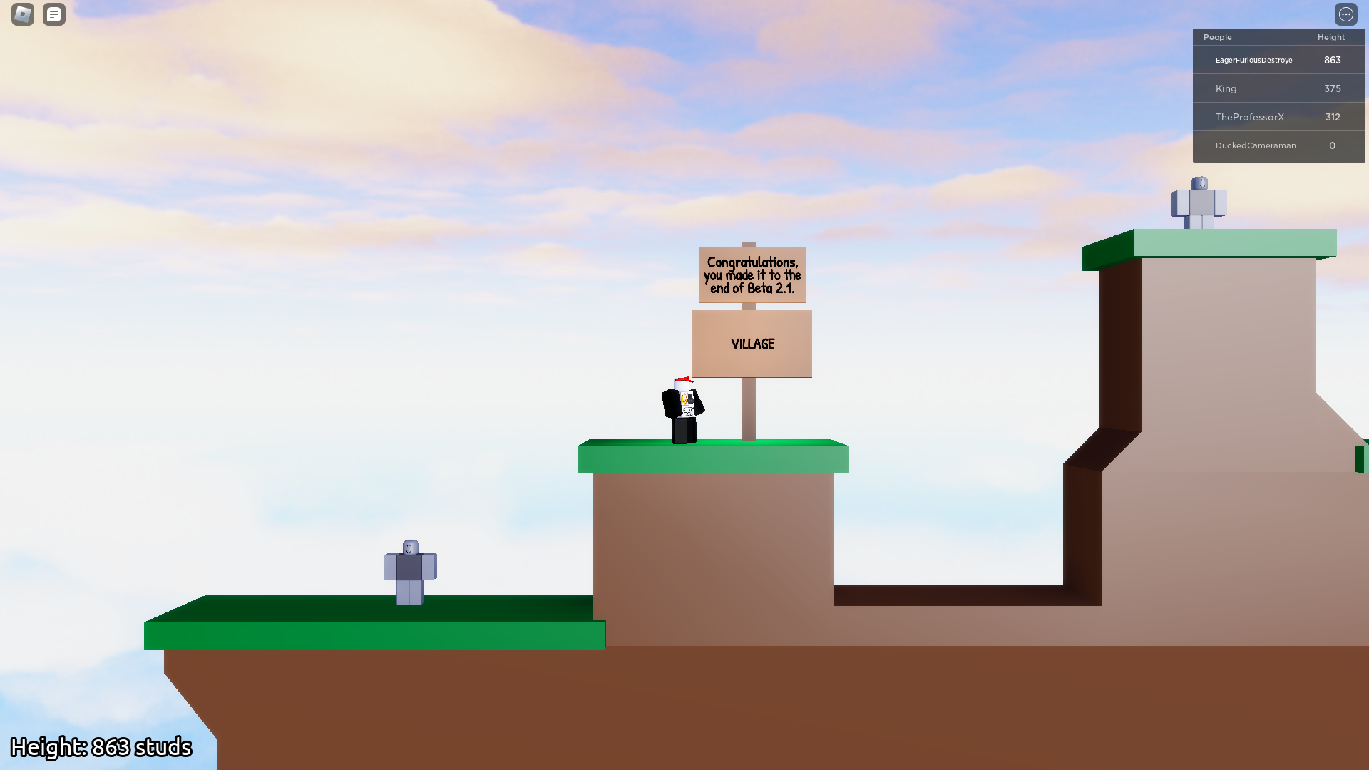 me standing next to a sign reading Congratulations you have made it to the end of Beta 2.1