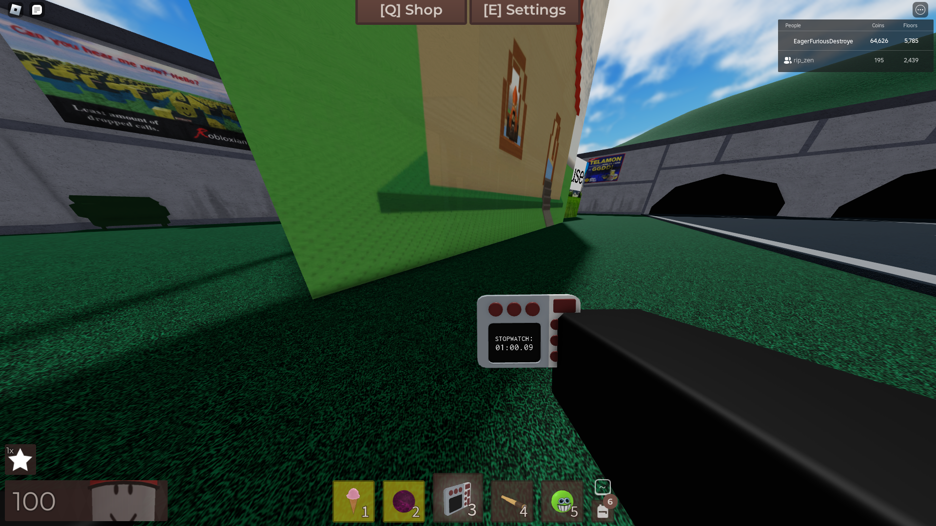 Me in the Cross the Highway floor. My final time was 1 minute and 90 milliseconds.
