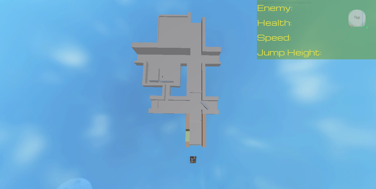 An overhead of the in development Stage 1-1 Burning City map.