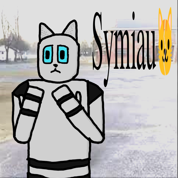 Kitta in the "Sybau" pose with Symiau punctuated by a cracked cat head emoji written on the right.