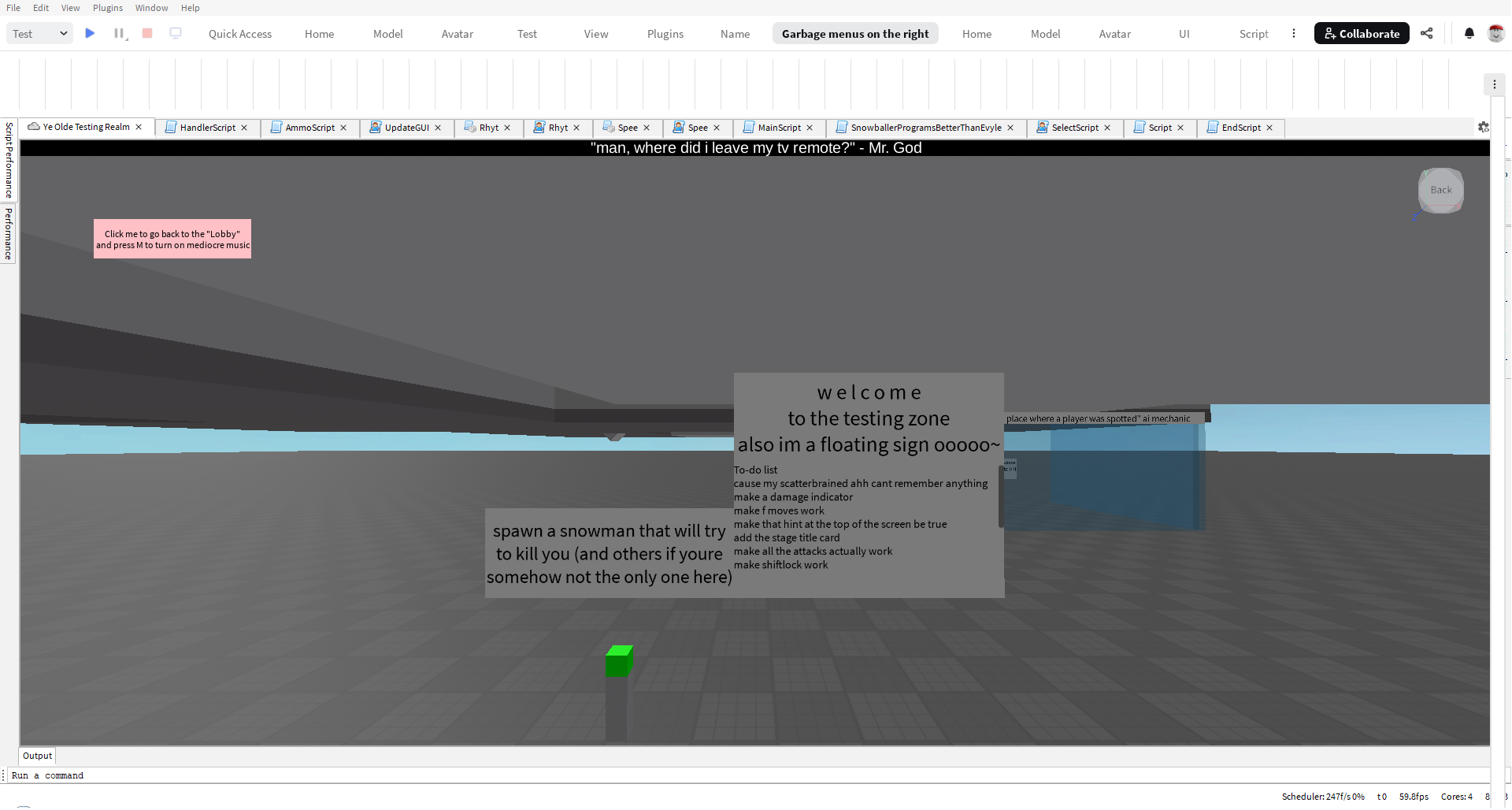 a roblox studio toolbar filled with so many dividers that it goes offscreen.